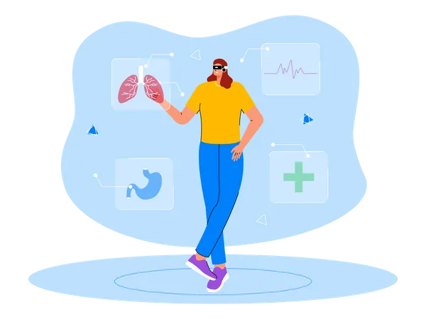 Saúde usando tecnologia de metaverso  Ilustração