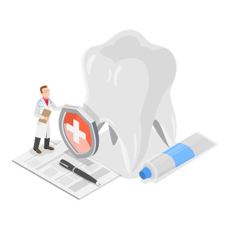 Cuidado dental  Ilustração