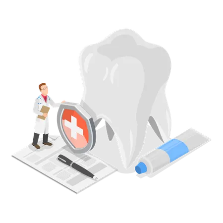 Cuidado dental  Ilustração