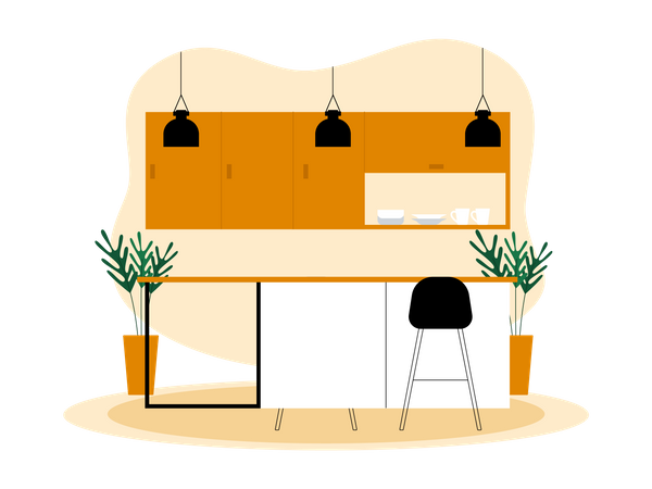 Intérieur de cuisine  Illustration