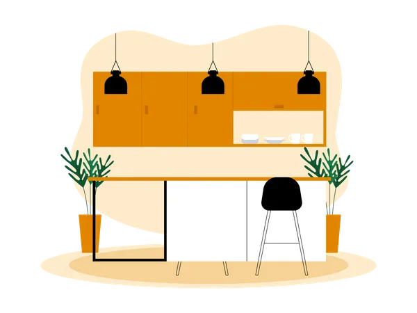 Intérieur de cuisine  Illustration