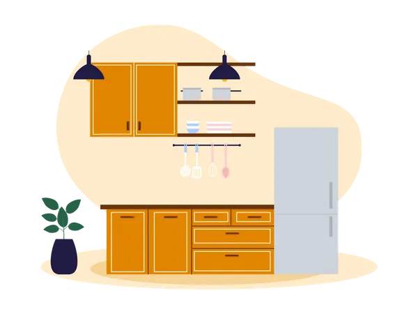 Intérieur de cuisine  Illustration