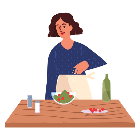 Culinária feminina  Ilustração
