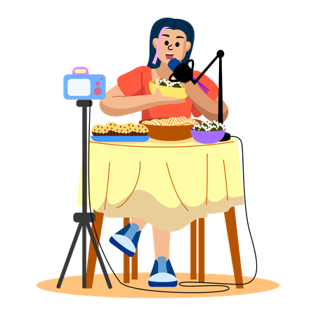 Culinary Podcast Recording  Illustration