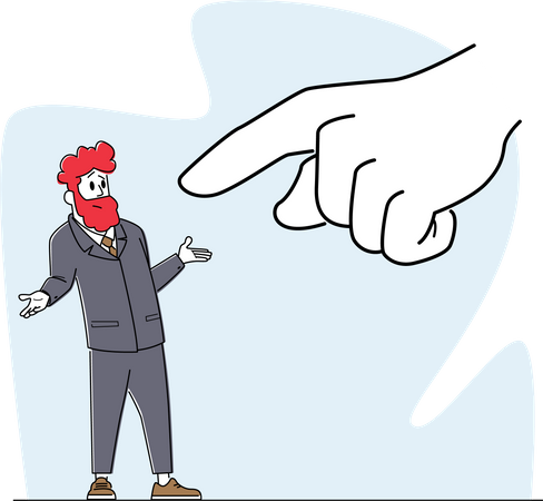 Culpando funcionário de escritório  Ilustração