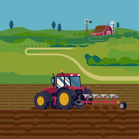 Cultivador agrícola  Ilustración