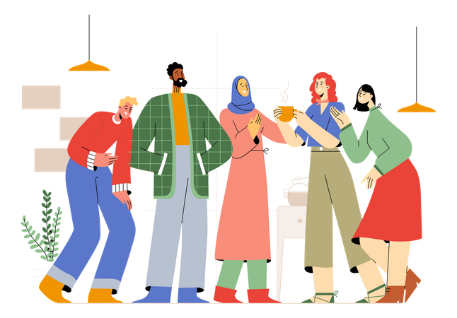 Cultural diverse team working together Illustration