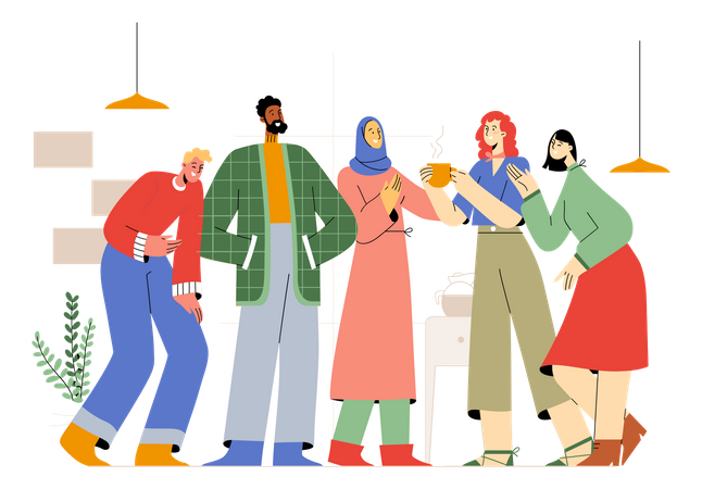 Cultural diverse team working together  Illustration