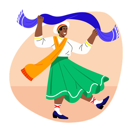 Cultural performance given by student  Illustration