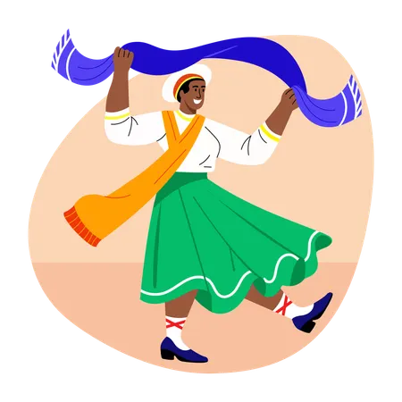 Cultural performance given by student  Illustration