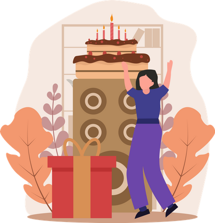 Sorpresa de cumpleaños  Ilustración