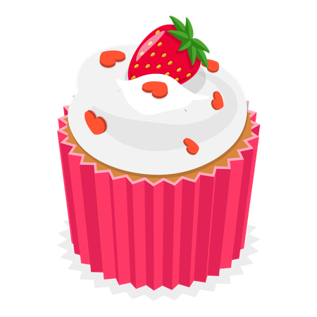 Petit gâteau aux fraises  Illustration