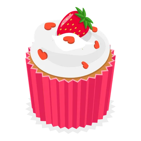 Petit gâteau aux fraises  Illustration