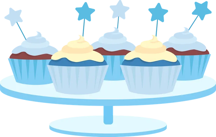 Cupcakes com chantilly  Ilustração