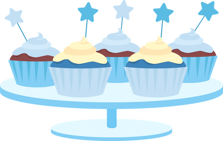 Cupcakes mit Schlagsahne  Illustration