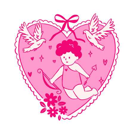 Cupid aiming an arrow  Illustration