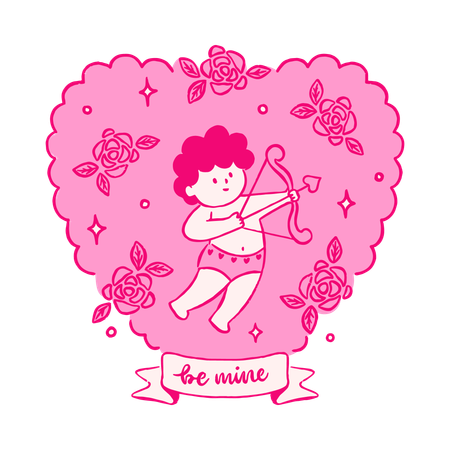 Cupid aiming an arrow  Illustration