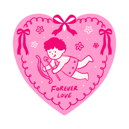 Cupid aiming an arrow  Illustration