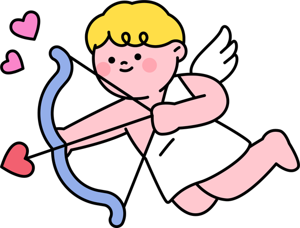 Cupid love arrow in wedding  Illustration