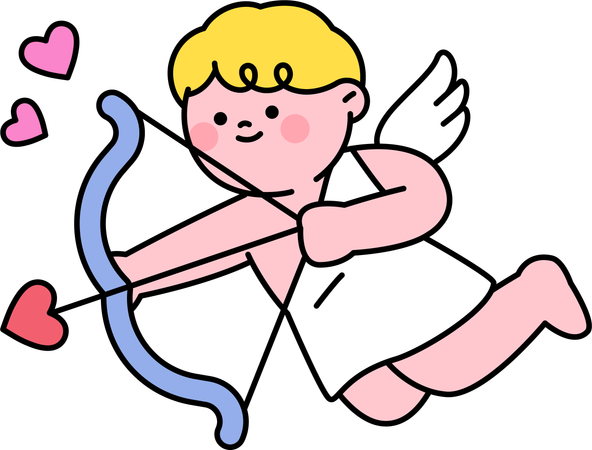 Flecha de amor de Cupido en boda  Ilustración