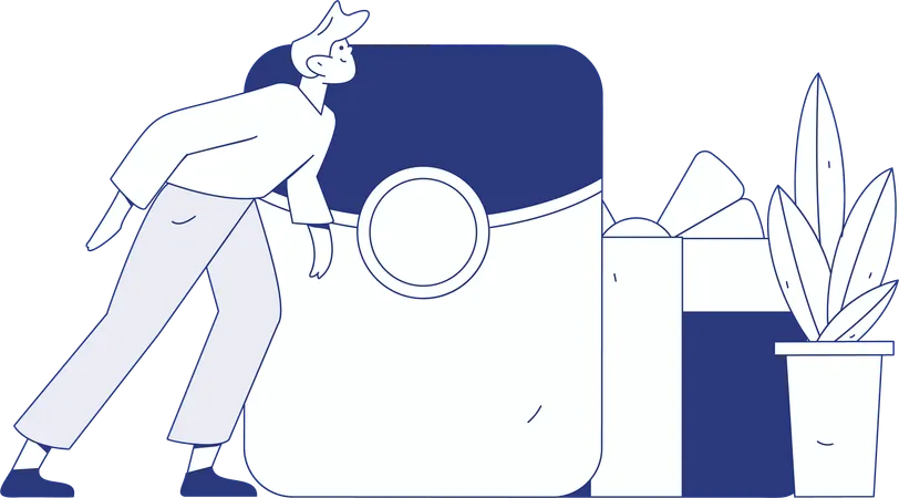 Vale de compra obtenido por mujer  Ilustración