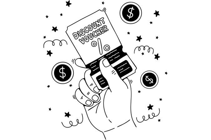 Cupón de descuento de comercio electrónico  Ilustración