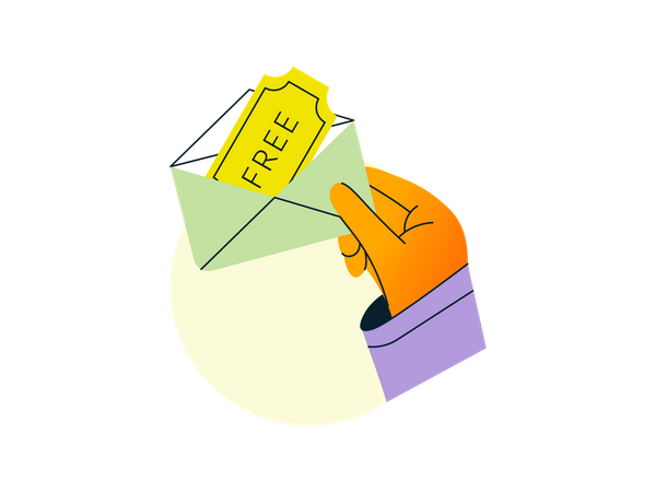 Cupón de correo gratuito  Ilustración