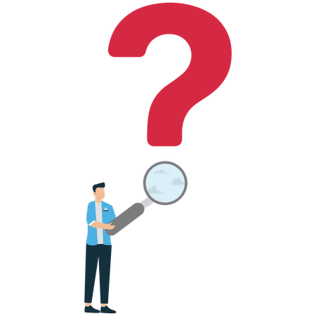 Curious businessman searching for business solution  Illustration