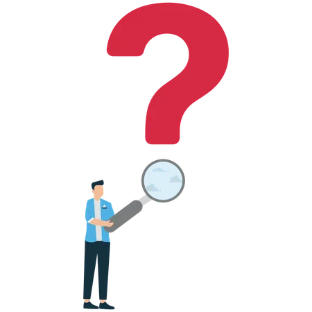 Curious businessman searching for business solution  Illustration