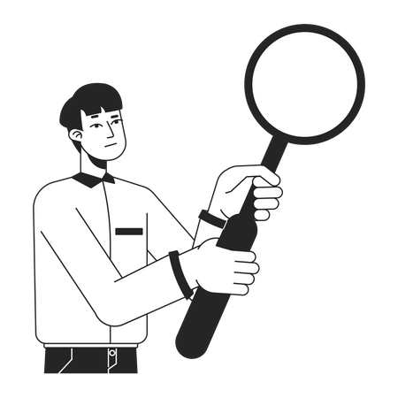 Curious man searching Illustration