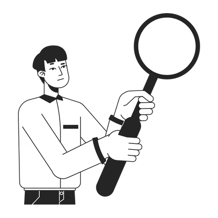 Curious man searching Illustration