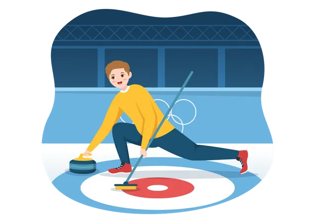 Deporte de curling  Ilustración