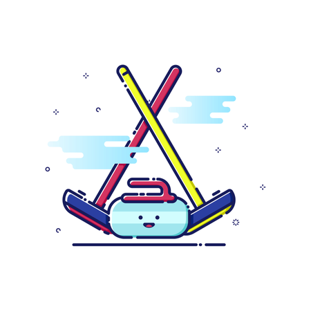 Esporte de curling  Ilustração