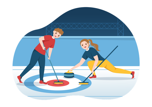 Curling-Spiel  Illustration