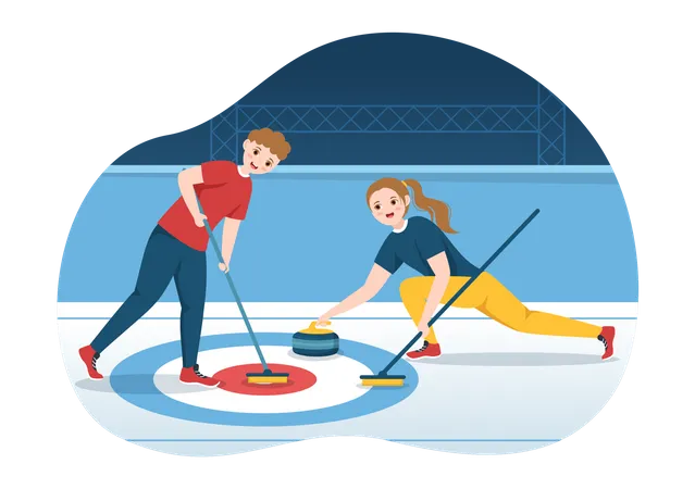 Curling-Spiel  Illustration