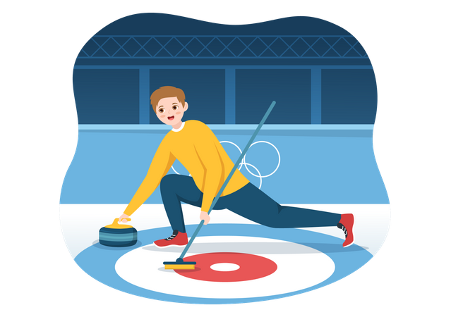 Curling Sport  일러스트레이션