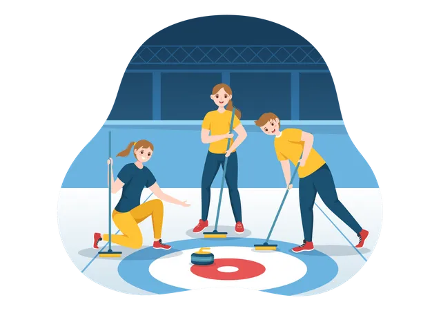 Curling team  Illustration