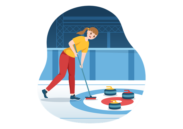 Curlingspieler  Illustration