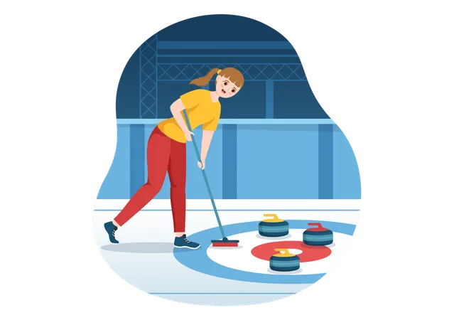 Curlingspieler  Illustration