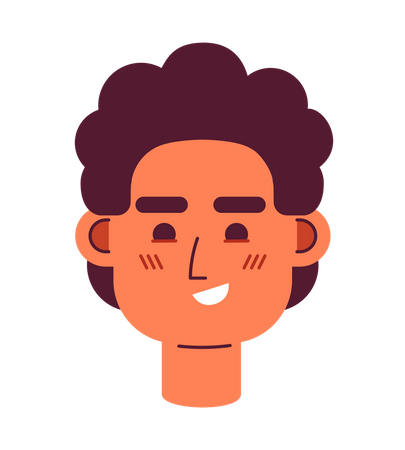 Curly haired guy smirking  イラスト