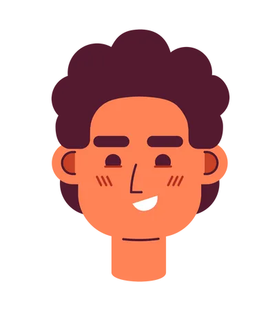 Curly Haired Guy Smirking Semi Flat Vector Character Head Pleased Caucasian Young Man Editable Cartoon Avatar Icon Face Emotion Colorful Spot Illustration For Web Graphic Design Animation Illustration