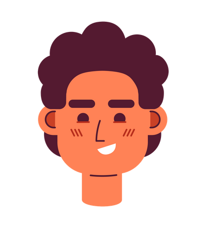 Curly haired guy smirking  Illustration