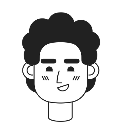 Curly haired guy smirking  Illustration