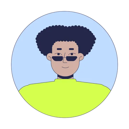 Curly hispanic hair man with sunglasses  Illustration