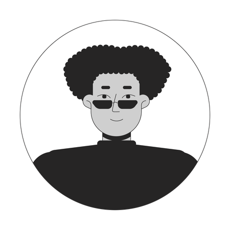 Curly hispanic hair man with sunglasses  Illustration