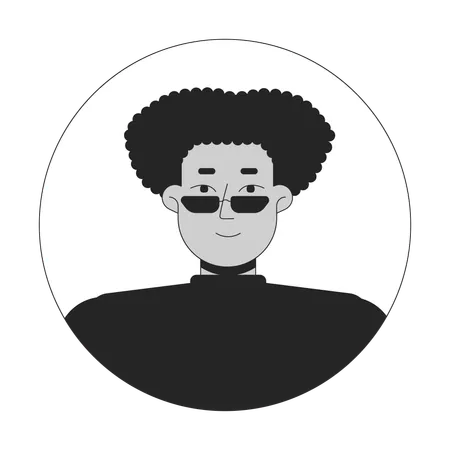 Curly hispanic hair man with sunglasses  Illustration