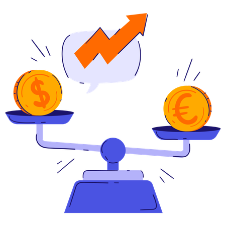 Currency Balance Scale  Illustration