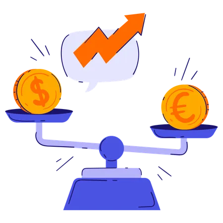 Currency Balance Scale  Illustration