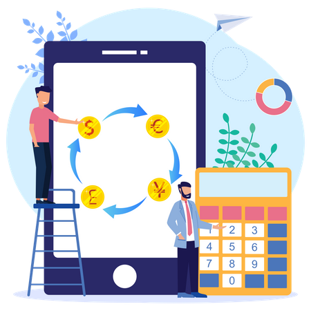 Currency Exchange App  Illustration