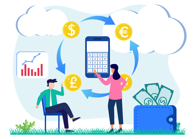 Currency Exchange App  Illustration